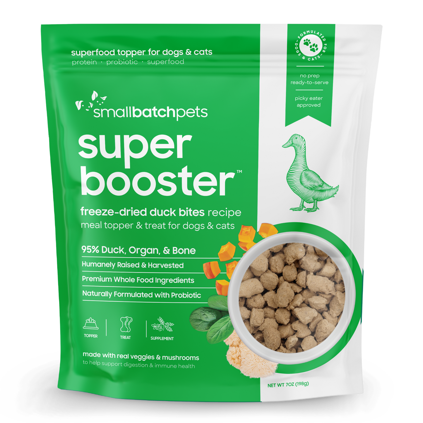 Freeze-Dried Duck Super Boosters - 7 oz - Meal Topper & Treat