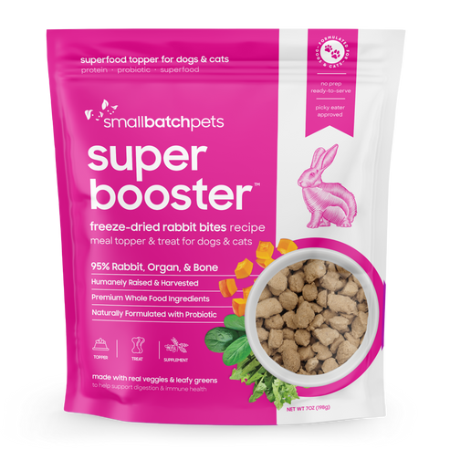 Smallbatch Pets Freeze-Dried Rabbit Super Boosters 7oz for Dogs & Cats