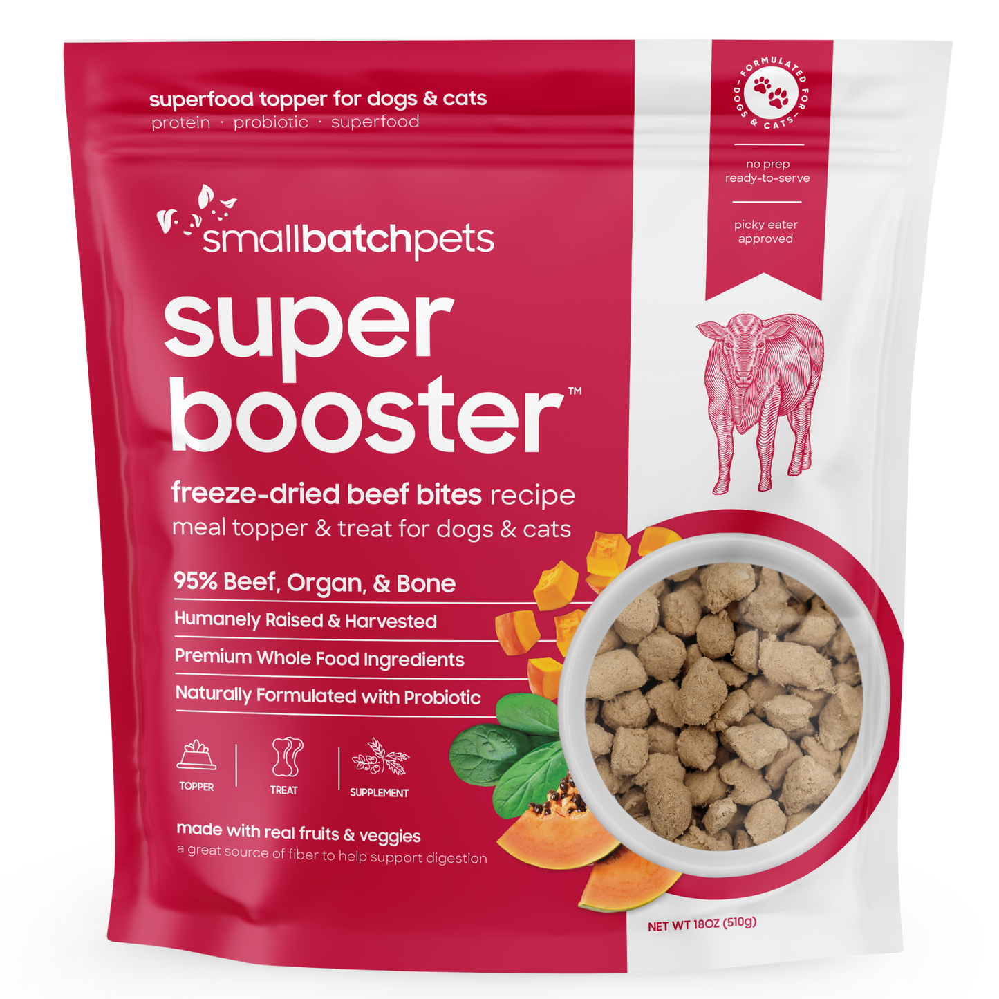 Freeze-Dried Beef Super Boosters - 18 oz - Meal Topper & Treat