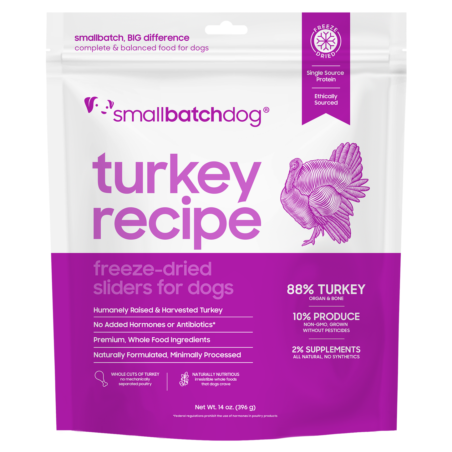 Freeze-Dried Raw Turkey Sliders - 14 oz - Dog Food