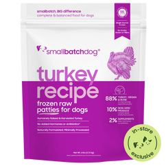 Frozen Raw Turkey Patties for Dogs - 6 lb patties - Dog Food