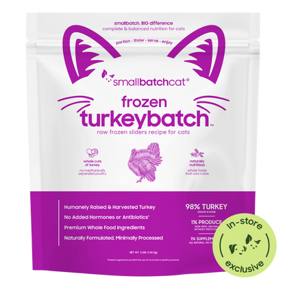 Frozen Raw Turkey Sliders for Cats - Cat Food