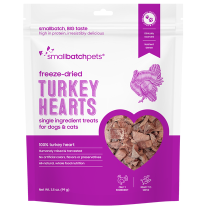 Freeze-Dried Turkey Heart Treats - 3.5 oz - Treats