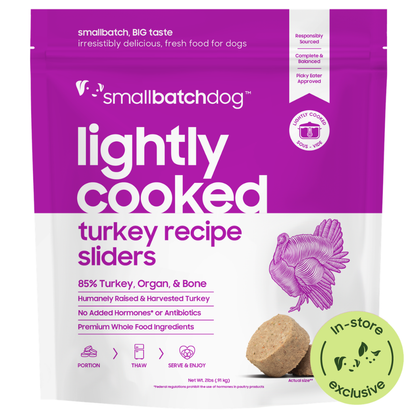 Lightly Cooked Turkey Sliders for Dogs