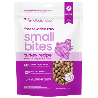 Freeze-Dried Raw Turkey Small Bites - 20 oz - Dog Food